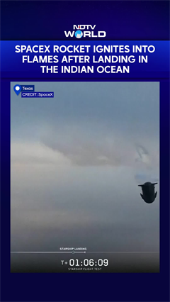 SpaceX Rocket Ignites Into Flames After Landing In The Indian Ocean