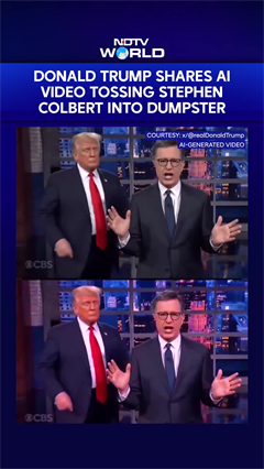 Trump Tosses Stephen Colbert In Dumpster Before YMCA Dance In AI-Generated Clip