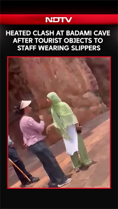 Heated Clash At Karnataka's Badami Cave Temples After Tourist Objects To Staff Wearing Slippers