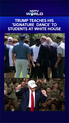 US President Donald Trump Teaches His 'Signature Dance' To Students At White House