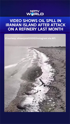 Video Shows Oil Spill In Iranian Island After Attack On A Refinery Last Month