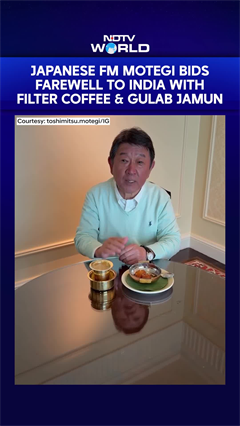 Japanese FM Motegi Savours Filter Coffee & Gulab Jamun Before Ending India Visit