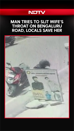 Bengaluru News | On camera : Husband Tries Slitting Wife's Throat On Busy Road, Eyewitness Save Her
