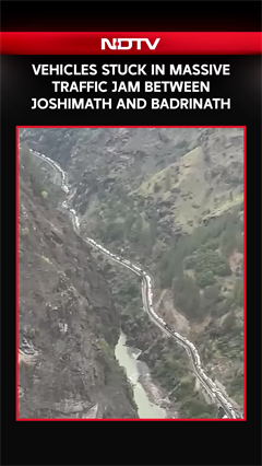 Long Queues Of Vehicles Amid Massive Traffic Congestion Between Joshimath And Badrinath