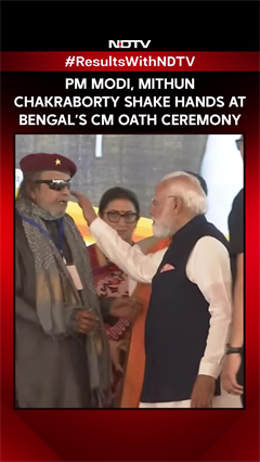 PM Modi, Mithun Chakraborty Shake Hands At Bengal CM's Oath Ceremony