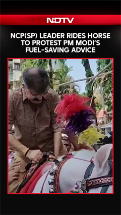 Video: NCP(SP) Leader Rides Horse In Protest Against PM’s Fuel-Saving Appeal