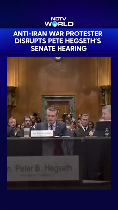 Anti-War Protestor Interrupted US Defence Secy Pete Hegseth's Senate Hearing