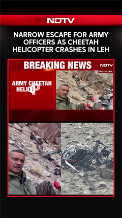 Narrow Escape For Army Officers As Chopper Crashes In Leh