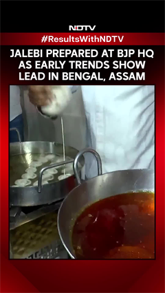 Video: Election Results Today | Jalebi Prepared At BJP HQ As Early Trends Show Lead In Bengal, Assam
