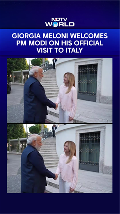 PM Modi Welcomed By Italian PM Giorgia Meloni On His Official State Visit To Visit