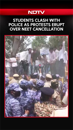 Police & Students Clash As Protests Erupt Over NEET UG Cancellation