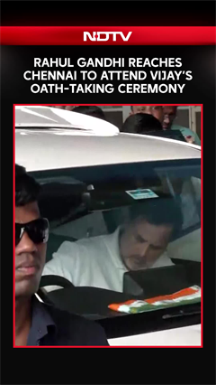 Rahul Gandhi Reaches Chennai For TVK Chief Vijay's Oath Taking Ceremony
