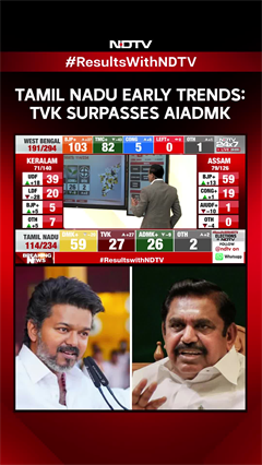 Vijay's TVK Surpasses AIADMK, Takes 2nd Spot As DMK Remains In Lead