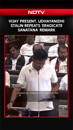 Udhayanidhi Repeats 'Eradicate Sanatana' Remark, Vijay's Reaction Goes Viral