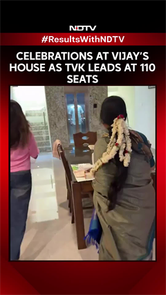 Video: Vijay News | Celebrations Begin At Vijay's House As Party Leads At Over 100 Seats In Tamil Nadu