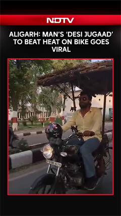 Aligarh Man&rsquo;s &lsquo;Desi Jugaad&rsquo; to Beat Heat on Bike Goes Viral