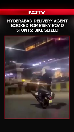 Hyderabad Delivery Agent Booked for Risky Road Stunts; Bike Seized by Police