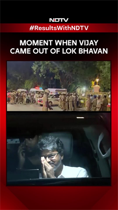 Moment When Vijay Came Out Of Lok Bhavan After Staking Claim