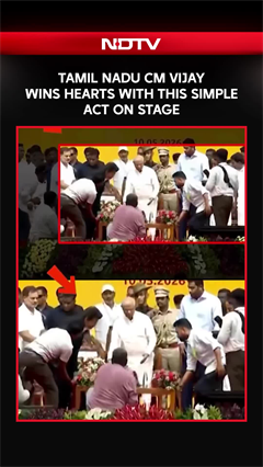 CM Vijay Wins Hearts By Helping Staff Move Furniture On His Oath-Taking Stage