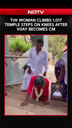 TVK Worker Climbs 1,017 Temple Steps On Knees After Vijay Becomes CM