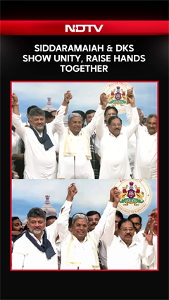 Siddaramaiah & DK Shivakumar Raise Hands Together In Unity Show