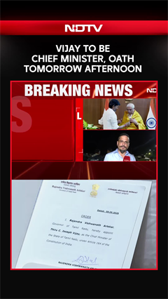 Vijay To Be Chief Minister, Oath Tomorrow Afternoon