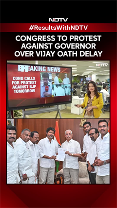 Congress To Protest Against Governor Over Vijay Oath Delay