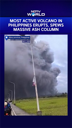 Philippines News | Most Active Volcano In Philippines Erupts, Spews Massive Ash Column