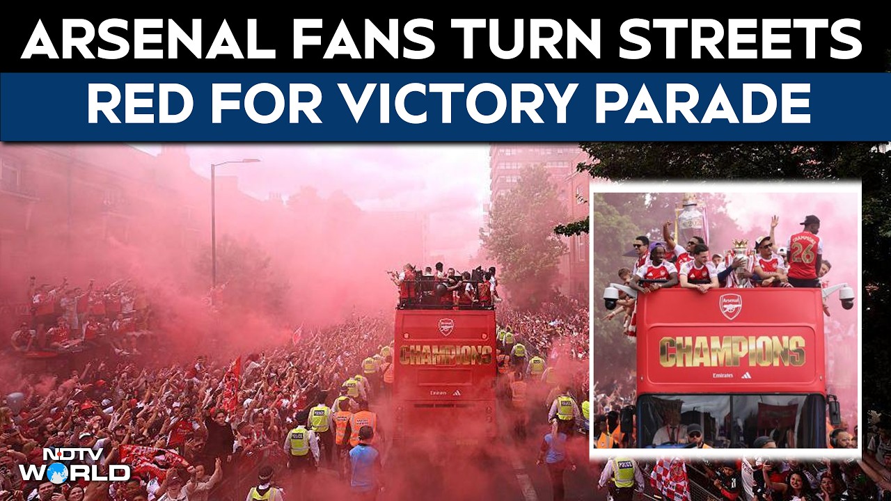 Arsenal Victory Parade | Fans Paint London Streets Red To Celebrate Arsenal's Premier League Victory