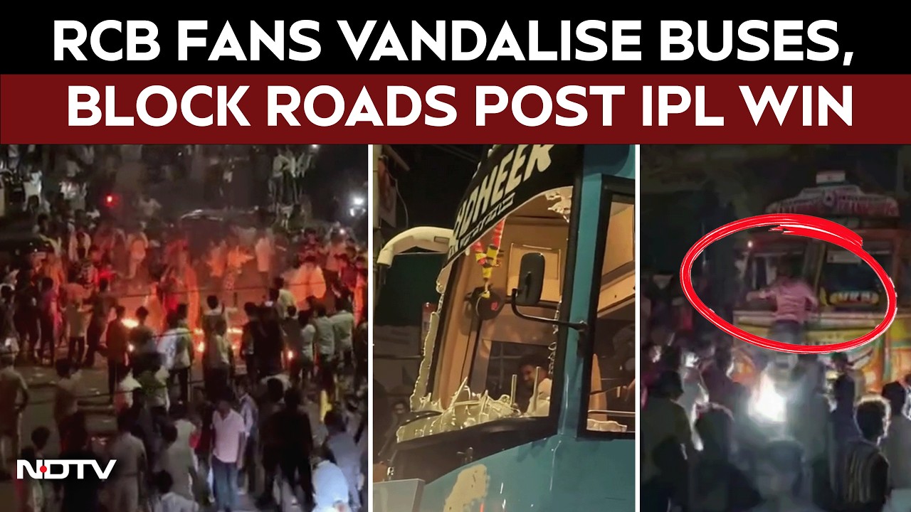 RCB Winning Moment | RCB Victory Celebrations Turn Violent; Buses Vandalised, Roads Blocked