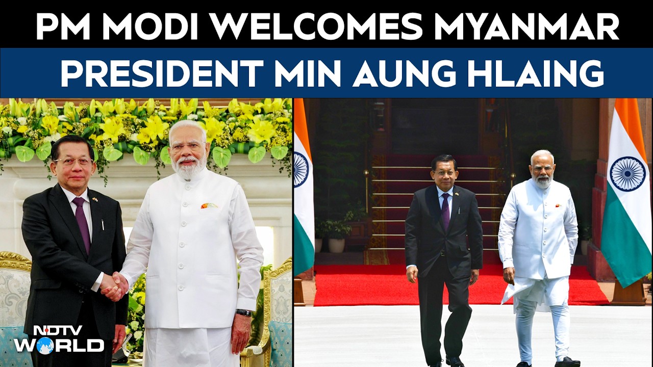 India Myanmar Ties | PM Modi Welcomes Myanmar's Min Aung Hlaing in Delhi, Holds Key Bilateral Talks