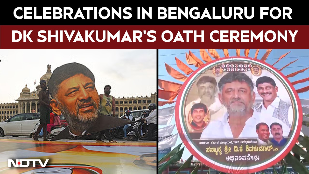 Bengaluru Decked Up With Banners to Welcome CM-Designate DK Shivakumar Ahead of Oath Ceremony