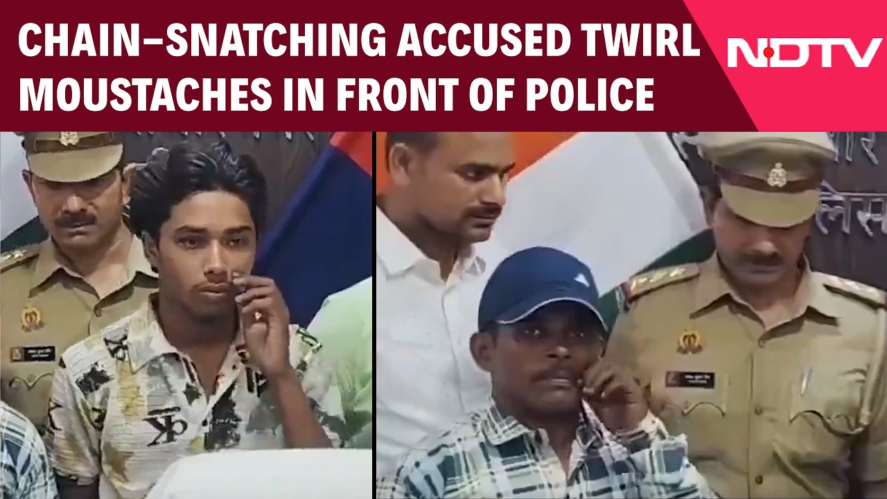 Uttar Pradesh News | UP Chain-Snatching Accused Show Defiance Before Police, Media