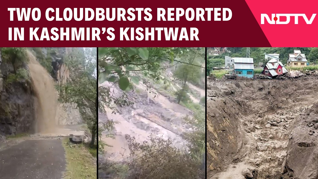 Jammu Kashmir News | Two Cloudbursts Reported in Kishtwar; No Casualties Reported