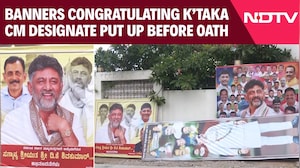 Karanataka CM Oath | Banners Congratulating CM Designate DK Shivakumar Put Up Before Oath