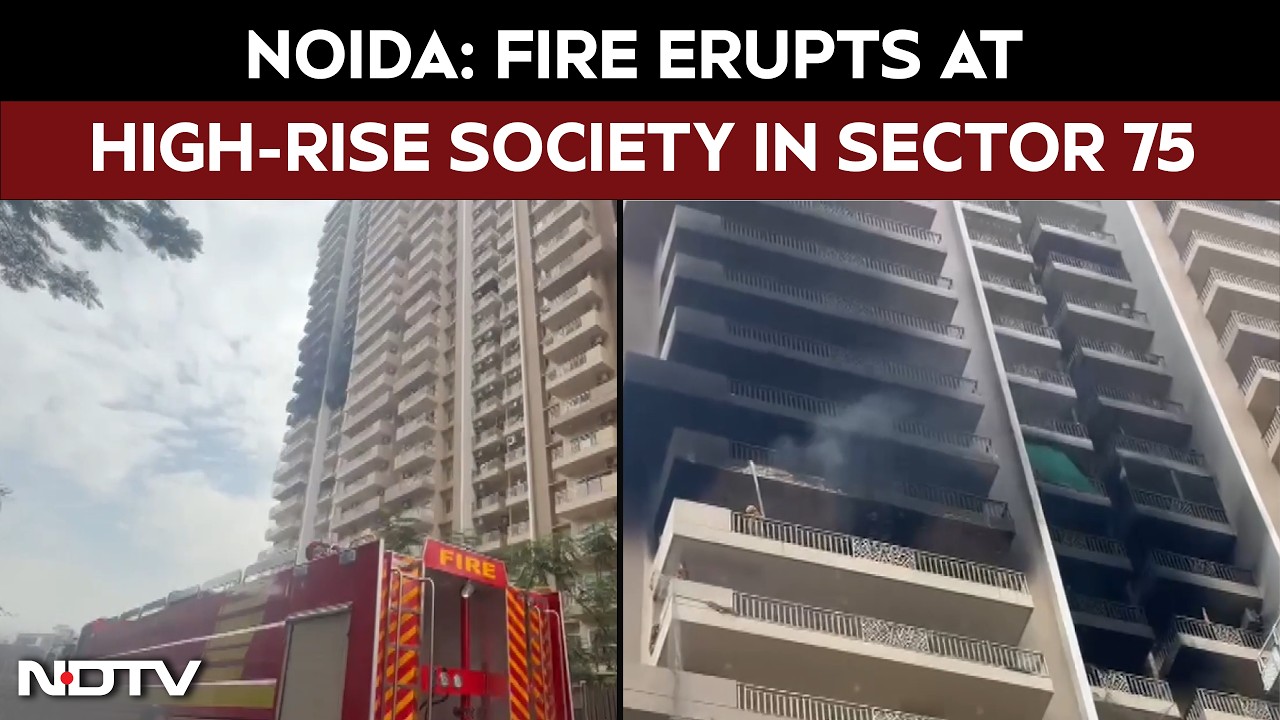 Noida Fire | Blaze Breaks Out at Ivy County Society in Sector 75; Fire Brigade Swings Into Action