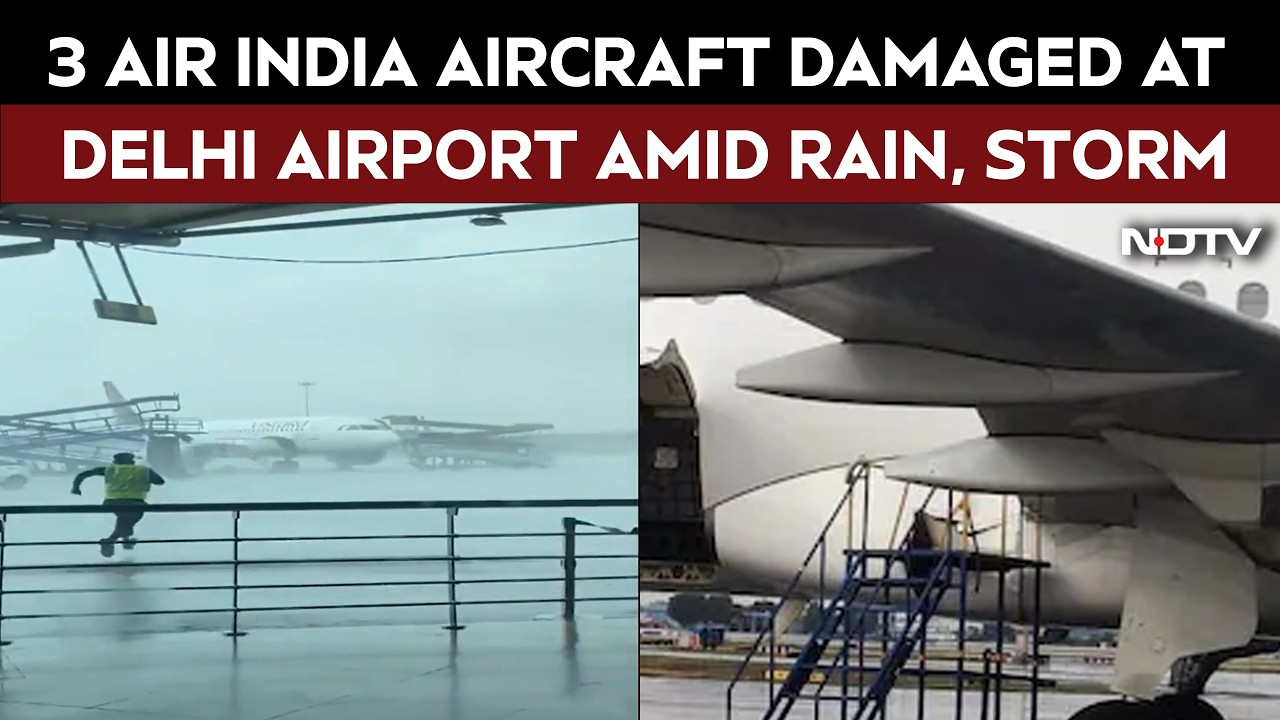 Air India Flights Accident | 3 Air India Aircraft Damaged By Ground Equipment Amid Storm in Delhi
