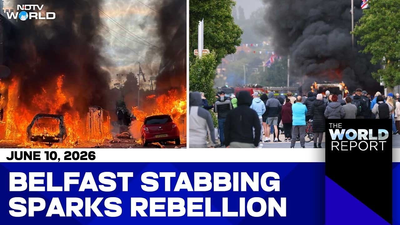 Aerial Footage: Riot Police Clash With Protesters In Belfast