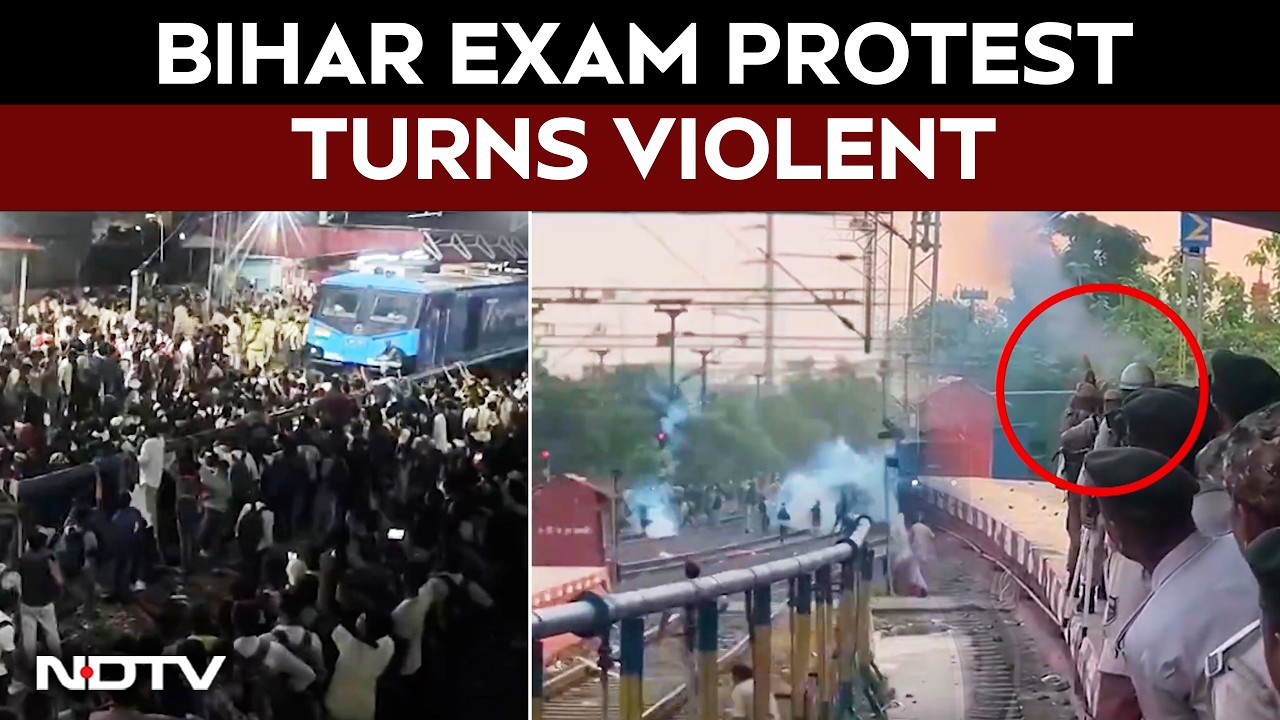 Bihar Exam Protest Turns Violent, Aspirants Vandalise Train Over Mismanagement