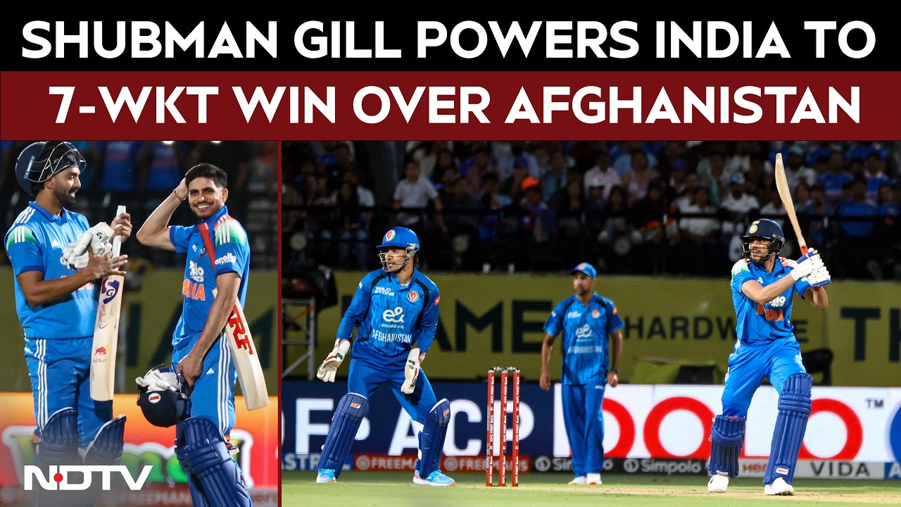 India Vs Afghanistan Highlights | Captain Gill Leads India To Win Over Afg In Rain-Affected Game