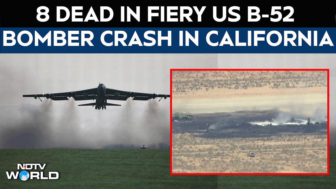 US Latest News | US Air Force B-52 Bomber Crashes In Flames In California, Killing All 8 Crew Aboard