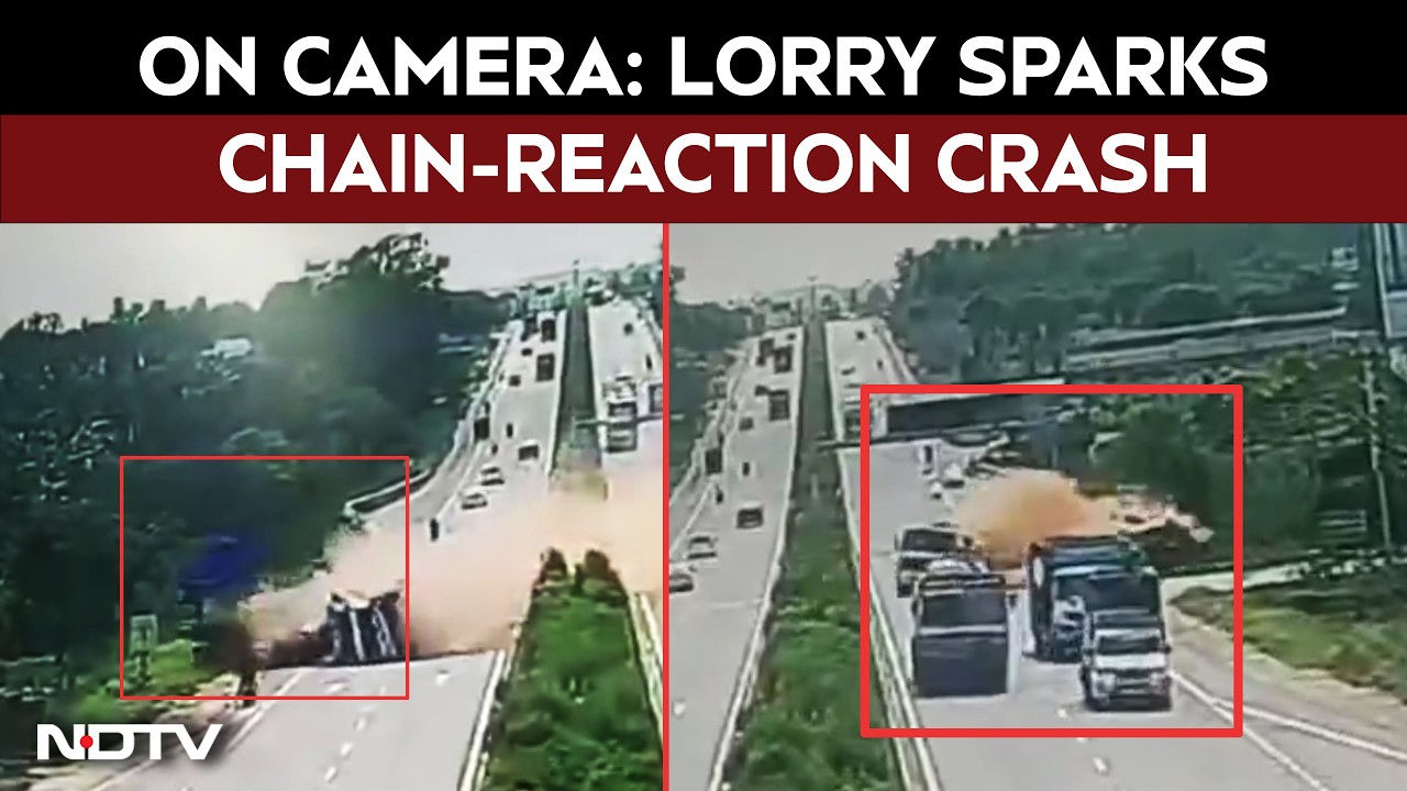 Highway Horror on Camera: Lorry Sparks Chain-Reaction Crash
