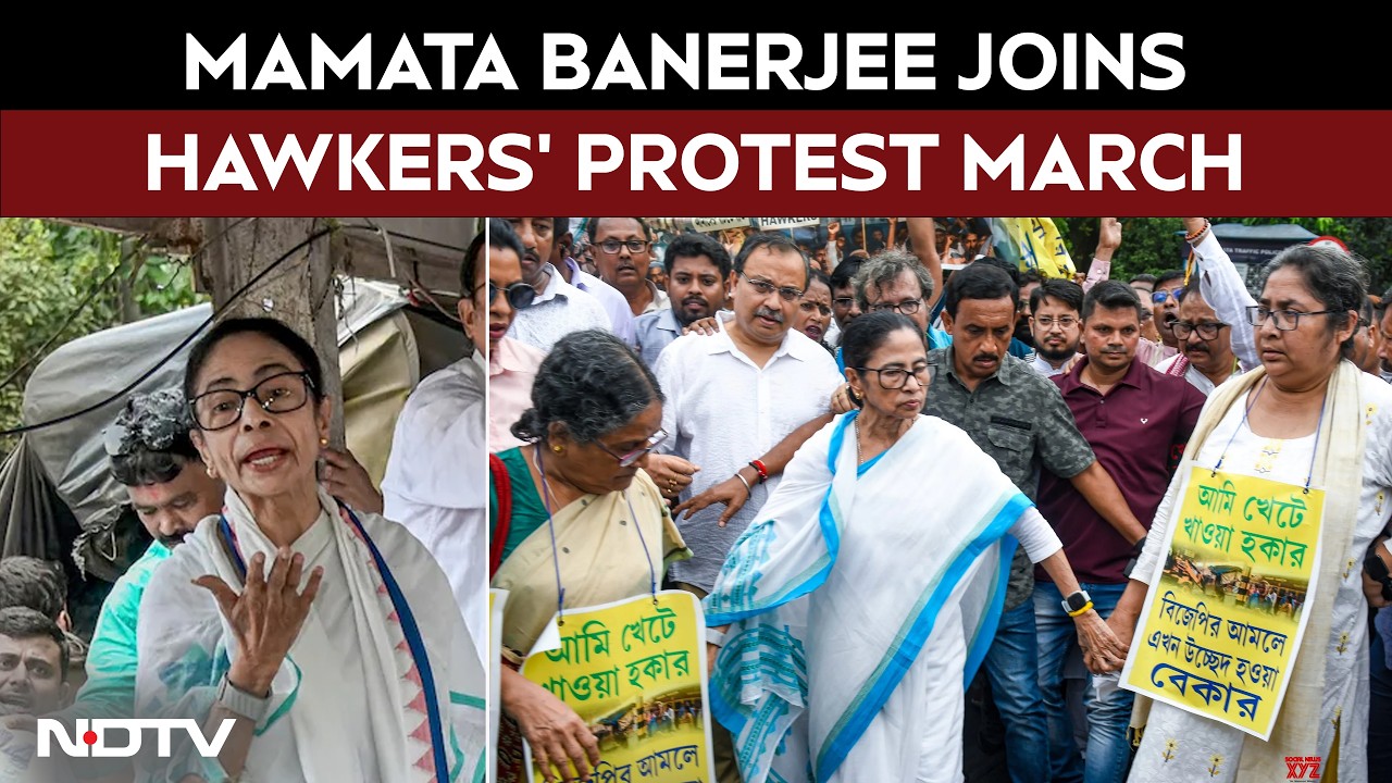 Mamata Banerjee Joins Hawkers' Protest March at Kolkata's Dharmatala