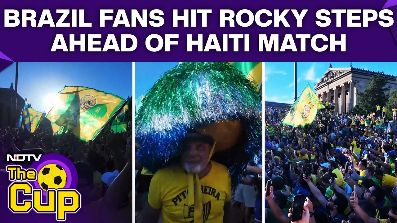 Brazil Fans Take Over Rocky Steps Ahead Of Haiti Showdown