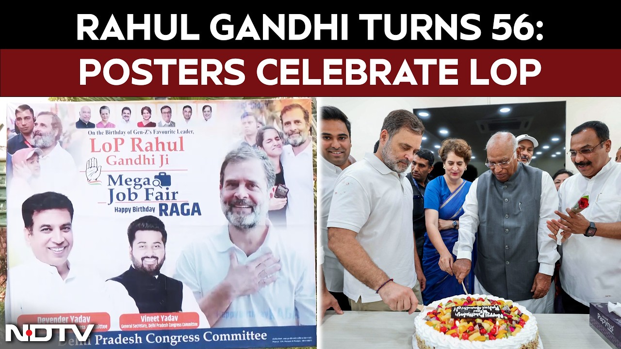 Posters Extending Birthday Greetings To Rahul Gandhi, Put Up Outside Indira Bhawan, In Delhi