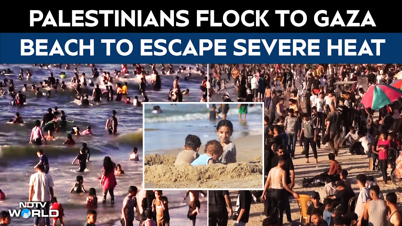 Palestinians In Gaza City Flock To Beach To Escape Scorching Heat