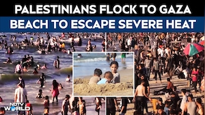 Palestinians In Gaza City Flock To Beach To Escape Scorching Heat