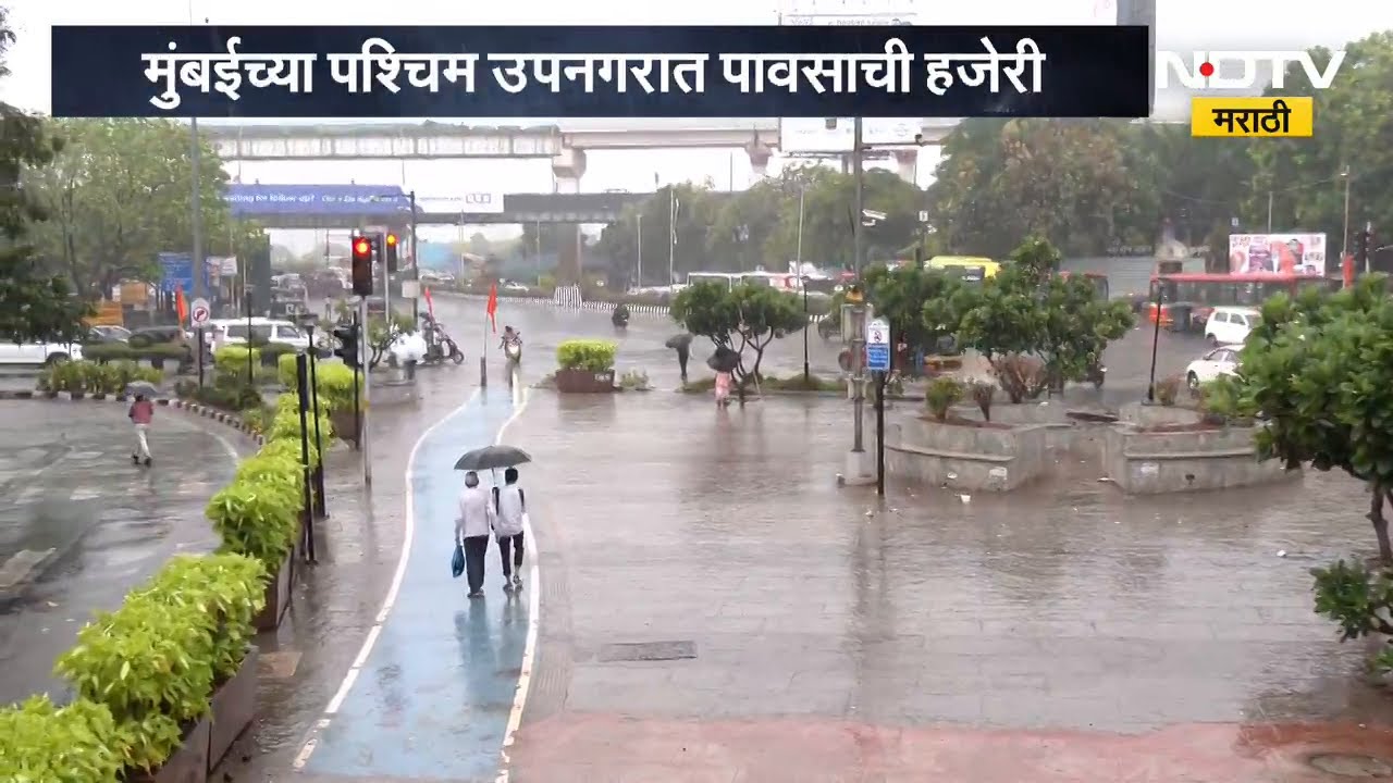 Mumbai मध्ये जोरदार पाऊस, Western Expressway वर वाहतूक मंदावली | Rain | NDTV मराठी