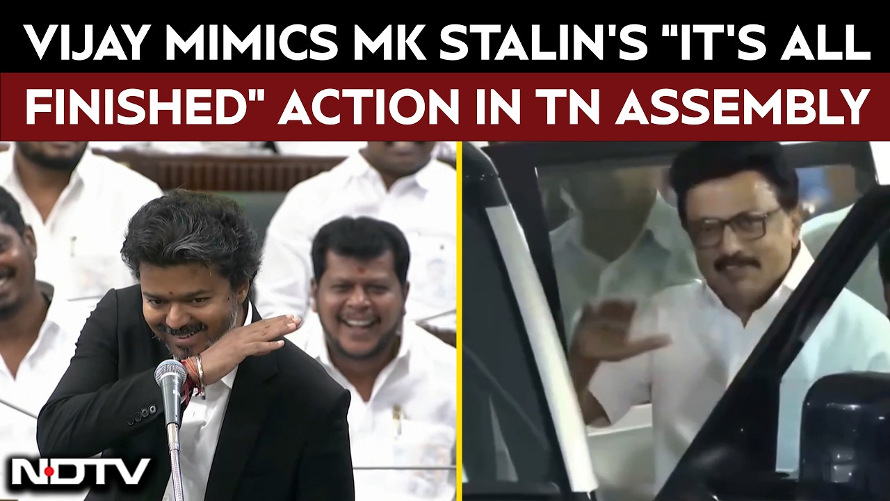 Vijay Mimics MK Stalin’s “It’s All Finished” Action In Tamil Nadu Assembly