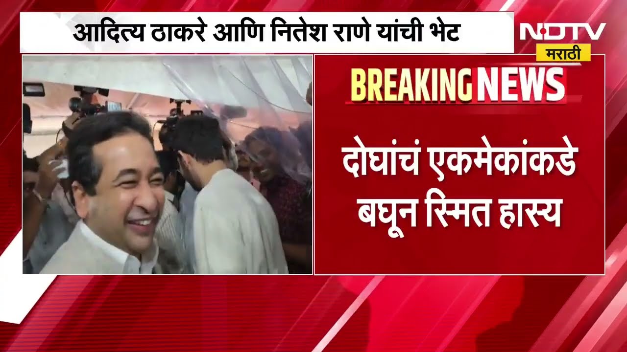 Aditya Thackeray आणि Nitesh Rane यांचं एकमेकांकडे बघून स्मित हास्य; पाठही थोपटली | Vidhan Bhavan